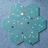 Gạch lục giác màu xanh terrazzo