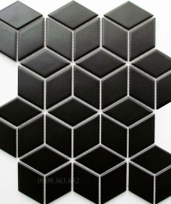 Gạch mosaic kim cương lập phương đen