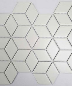 Gạch mosaic kim cương lập phương trắng