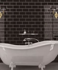 Gạch thẻ màu đen ốp tường nhà tắm