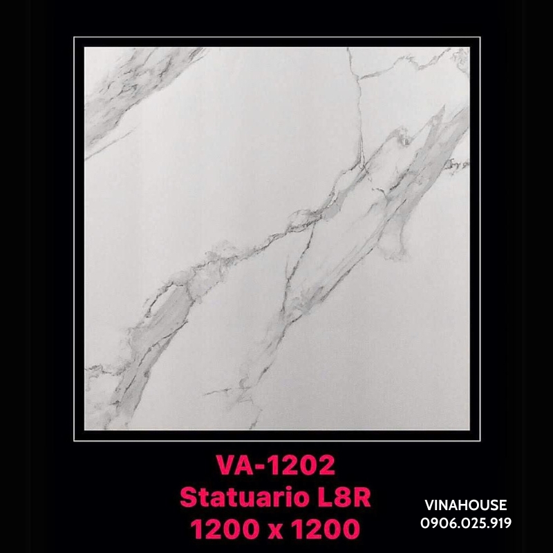 Gạch lát nền 1m2x1m2 trắng vân mây VA1202