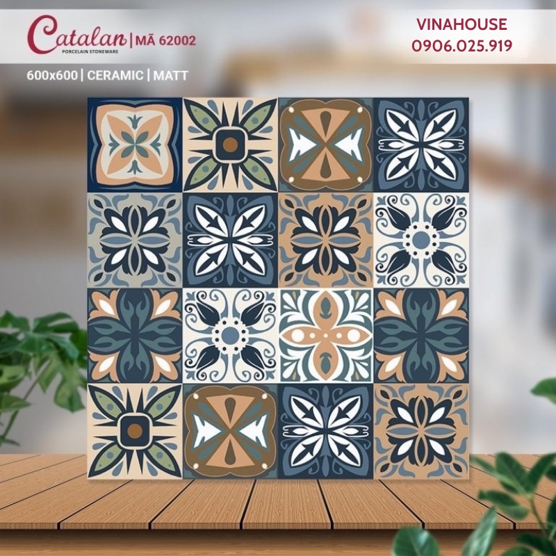 Gạch bông men 60x60 Catalan 62002