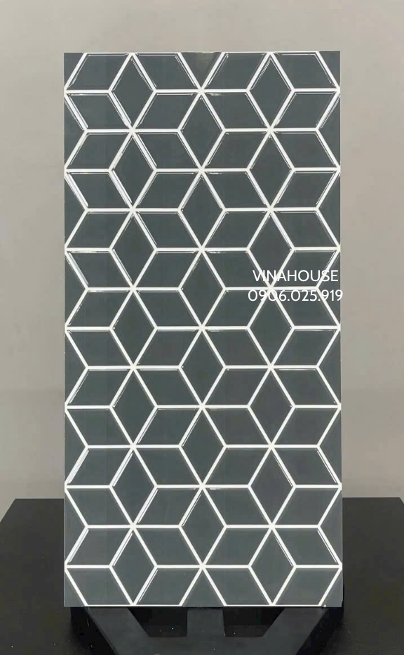 Gạch trang trí 30x60 hình thoi xám đen