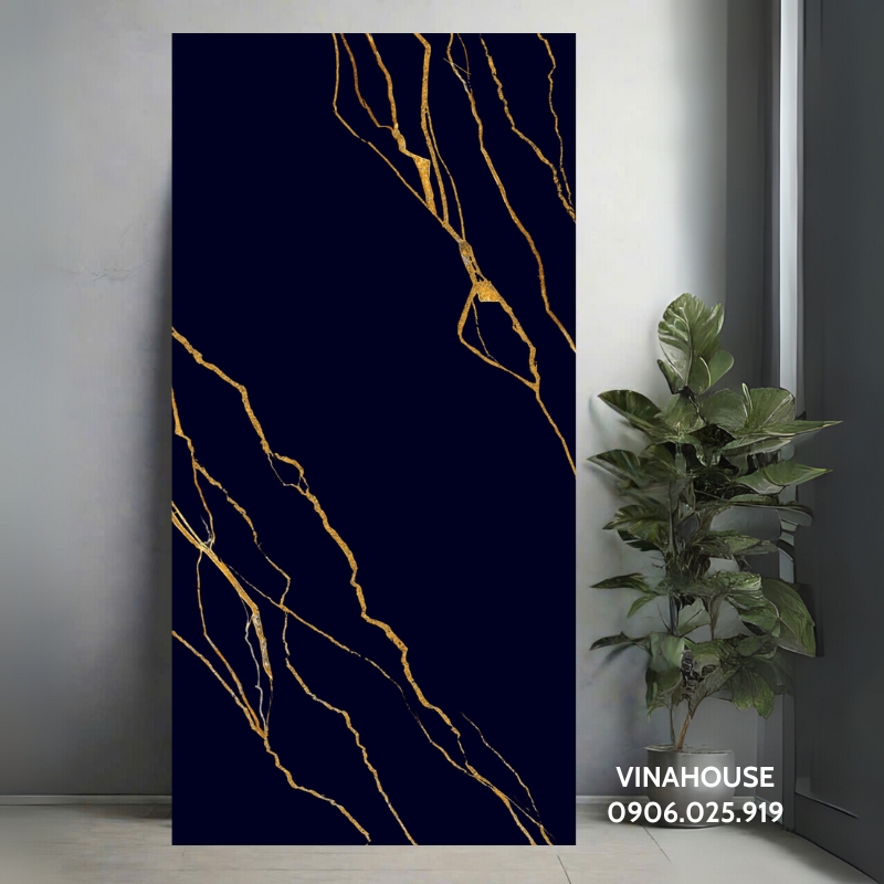 Gạch ốp lát 60x120 xanh đen siêu bóng VH12683