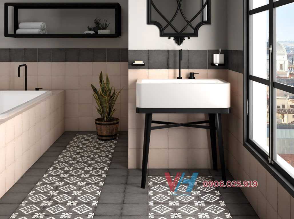 xu hướng chọn màu gạch ốp lát phối nhiều màu cho không gian phòng tắm