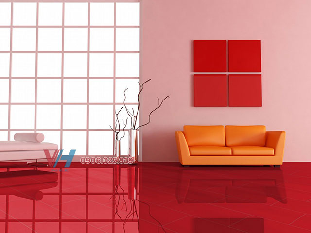 Gạch lát nền 80x80 màu đỏ trơn