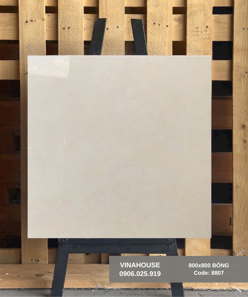 Gạch 80x80 vàng nhạt men bóng 8807