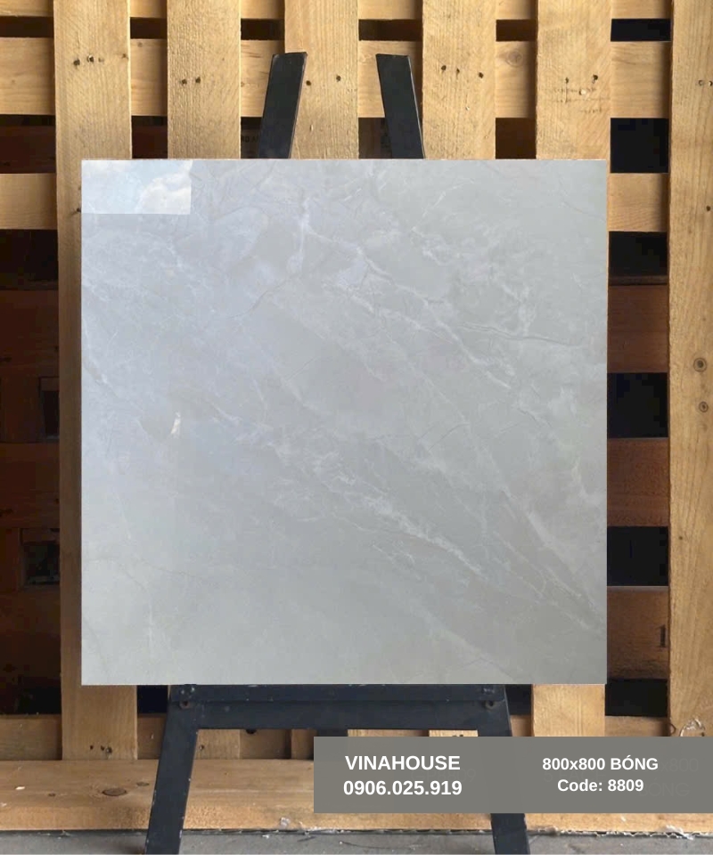 Gạch Viglacera 80x80 vân đá ghi xám 8809