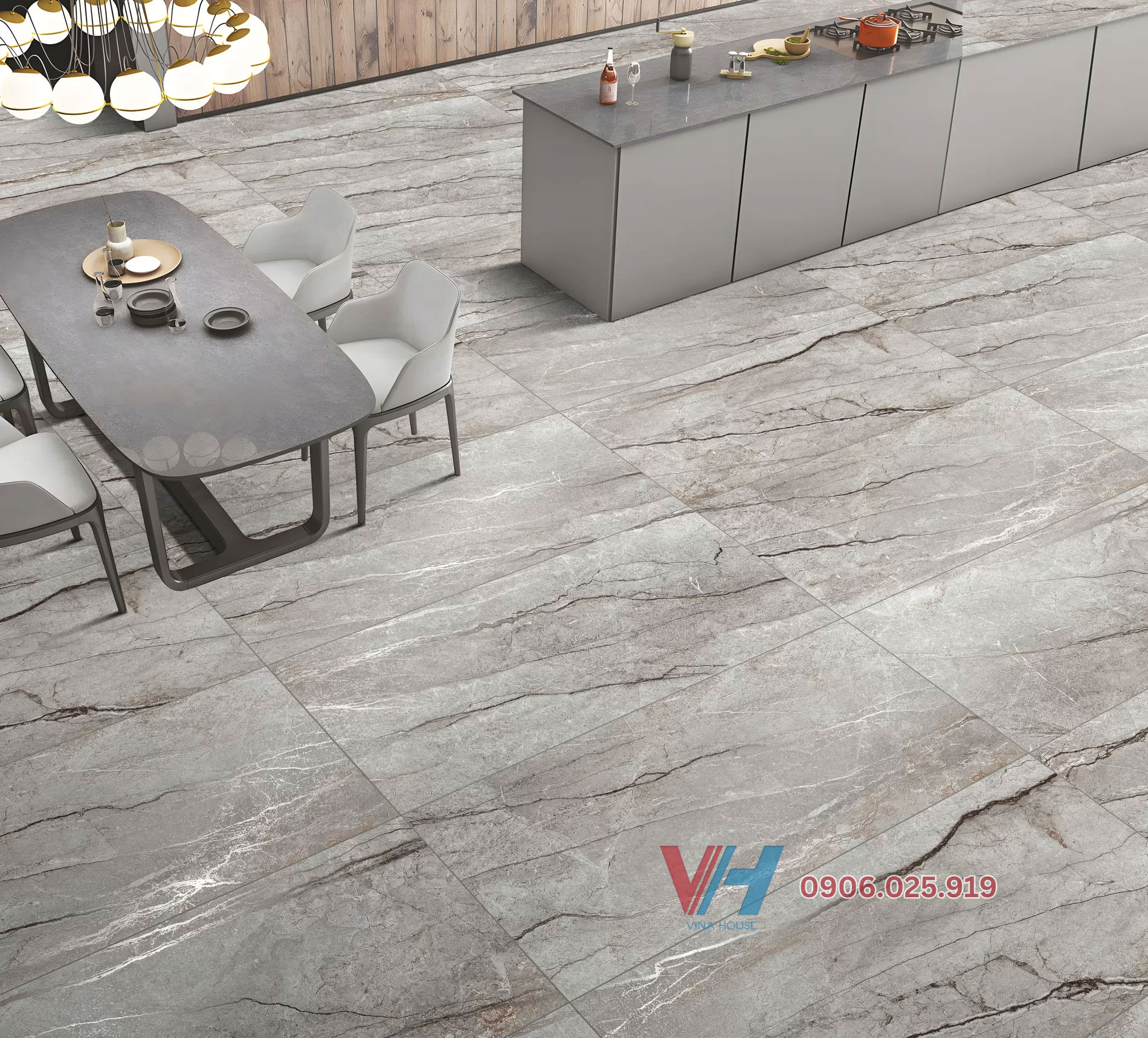 gạch Ấn Độ khổ lớn 60x120 vân marble lát nền sang trọng