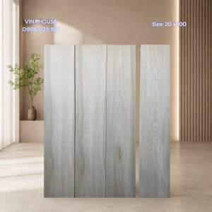 Gạch ốp lát vân gỗ 20x100 xám mờ 21010