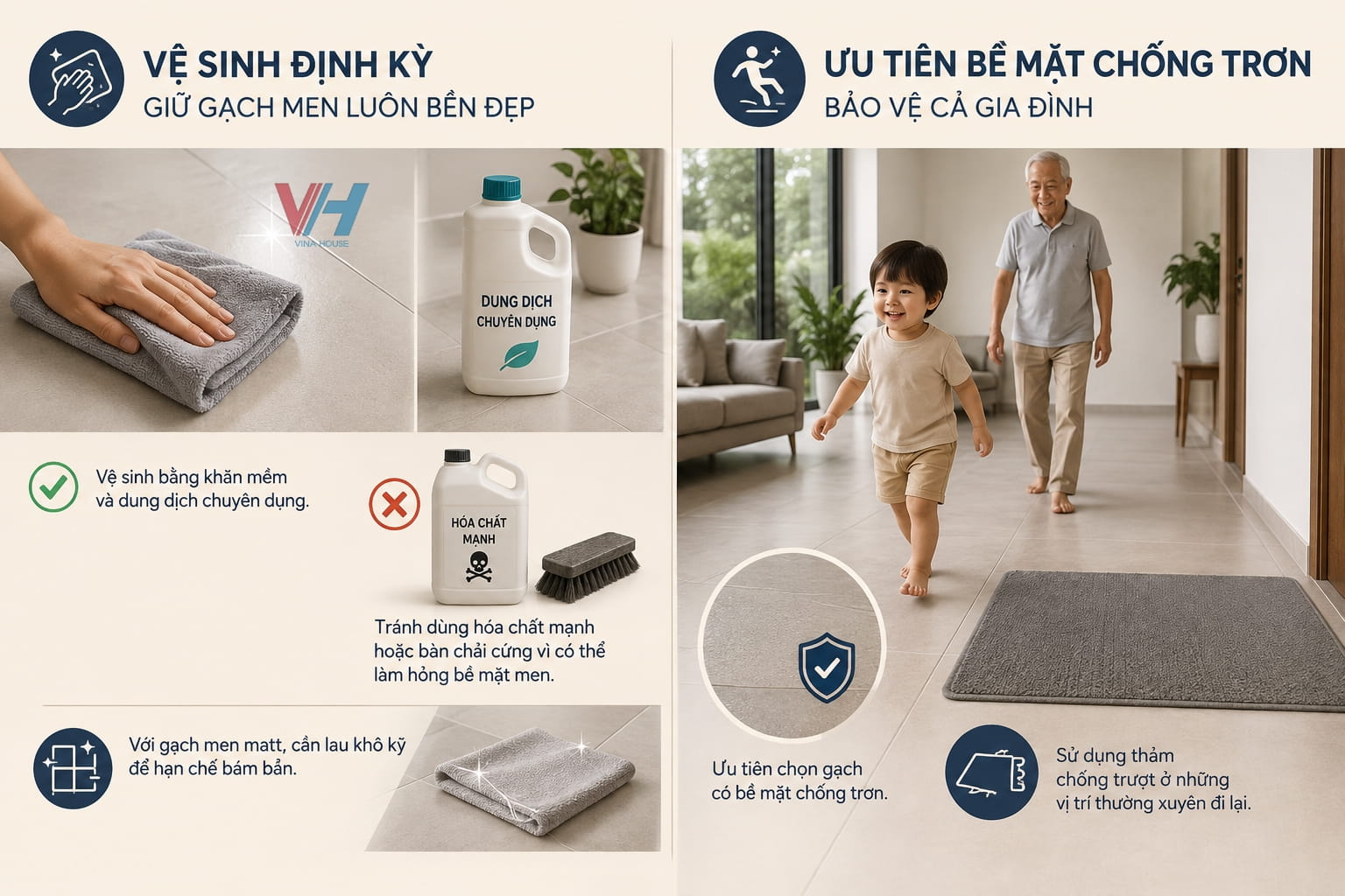 Hướng dẫn bảo quản gạch lát nền cho bền lâu